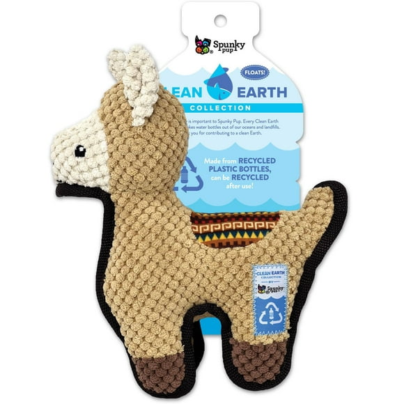 Clean Earth Plush - Textured Llama Dog Toy - 100% Sustainable
