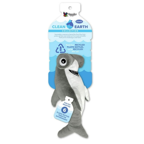 Clean Earth Plush Hammerhead Dog Toy - 100% Sustainable