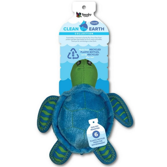 Clean Earth Plush Turtle Dog Toy - 100% Sustainable