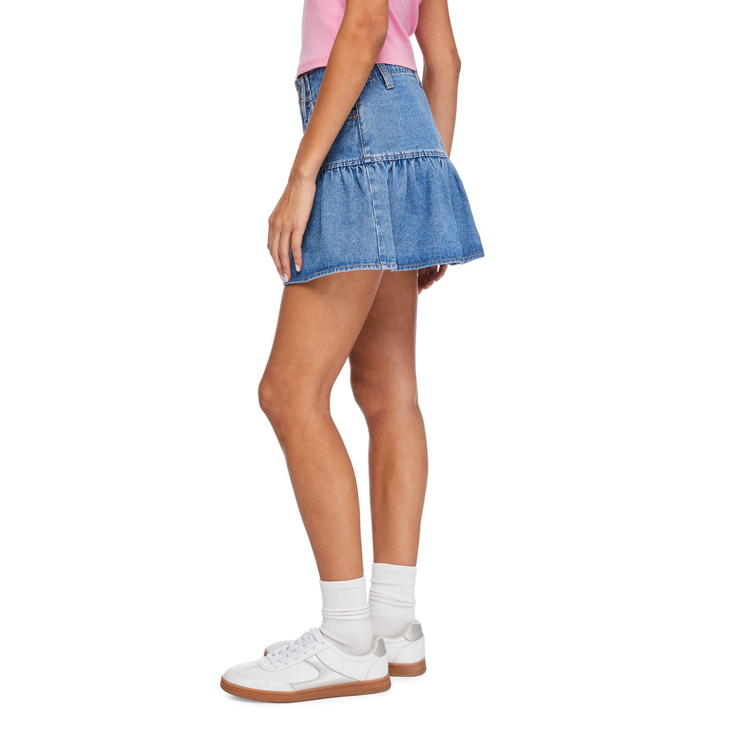 Jupe en denim à volants No Boundaries pour femmes