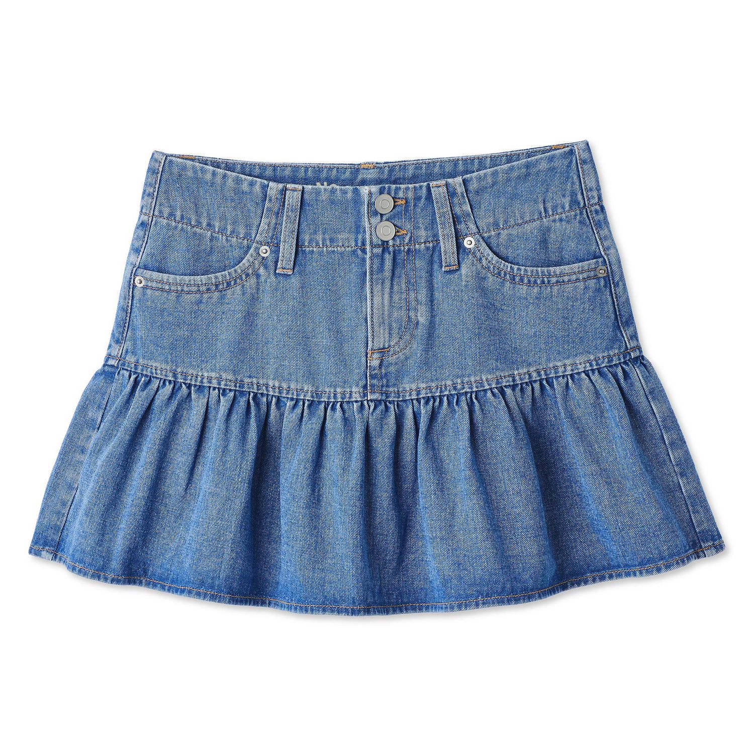 Jupe en denim à volants No Boundaries pour femmes