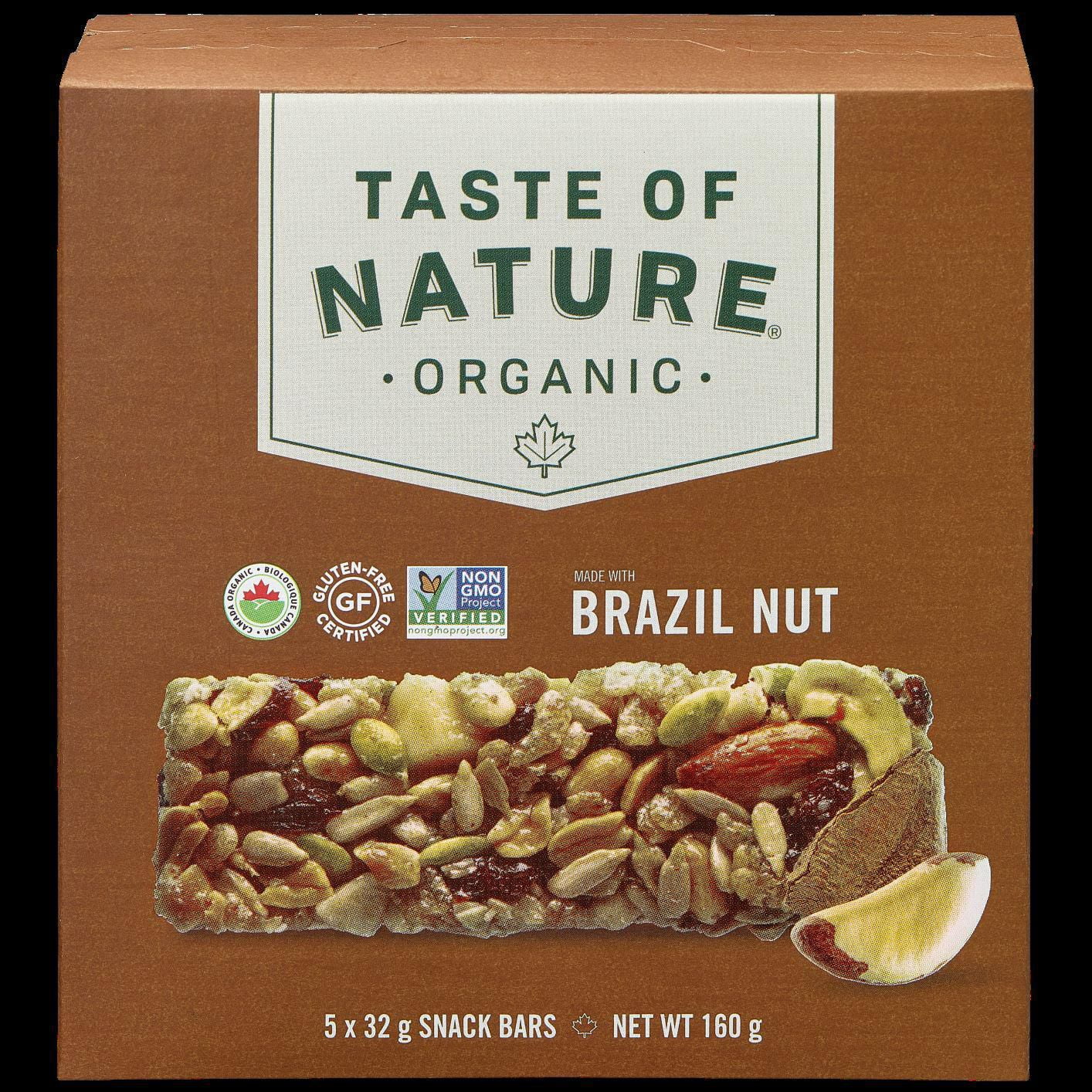 Taste of Nature GlutenFree Brazilian Nut Organic Granola Bars Family