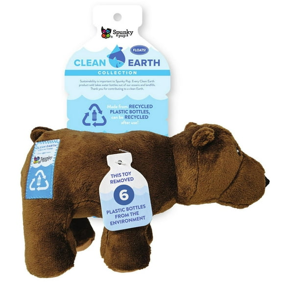 Clean Earth Plush Bear Dog Toy - 100% Sustainable