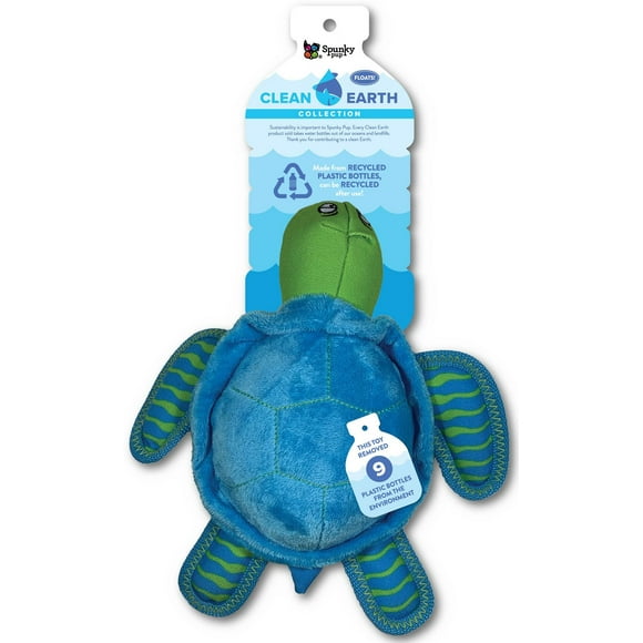 Clean Earth Plush Turtle Dog Toy - 100% Sustainable