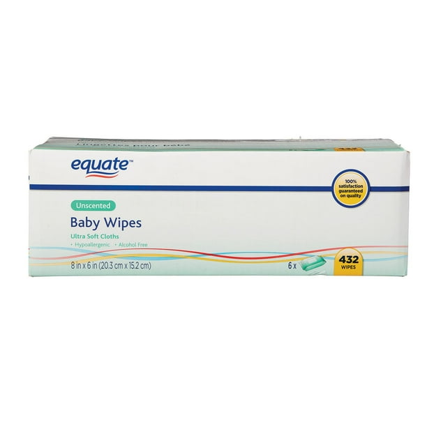 Equate Unscented Baby Wipes, 6 x 72 Wipes, Unscented Walmart.ca