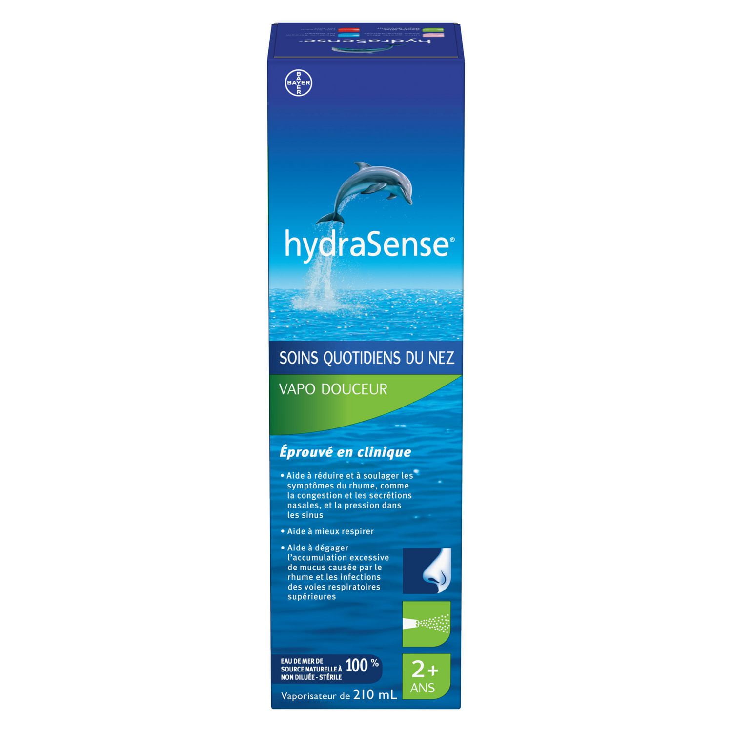 hydraSense Gentle Mist Nasal Spray, Daily Nasal Care, 100% Natural Source Seawater, Preservative-Free