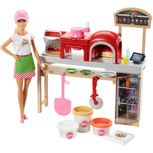 Barbie – Poupée Barbie Chef pizza et Coffret de jeu