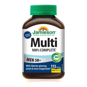 Jamieson 100% Complete Men 50+ Multivitamin Caplets with Cranberry and Lutein