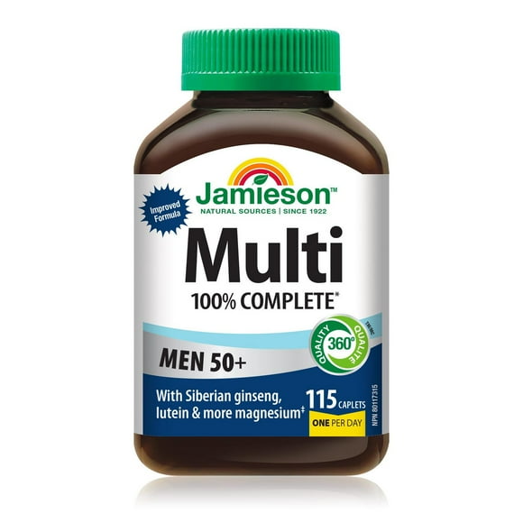 Jamieson 100% Complete Multivitamin for Men 50+, 115 Caplets