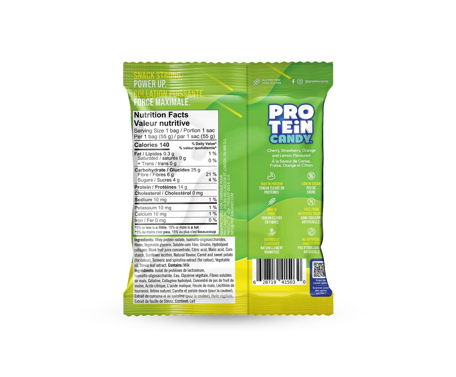 Protein Candy, Classic Fruit Sour, Chewy Candy with Protein