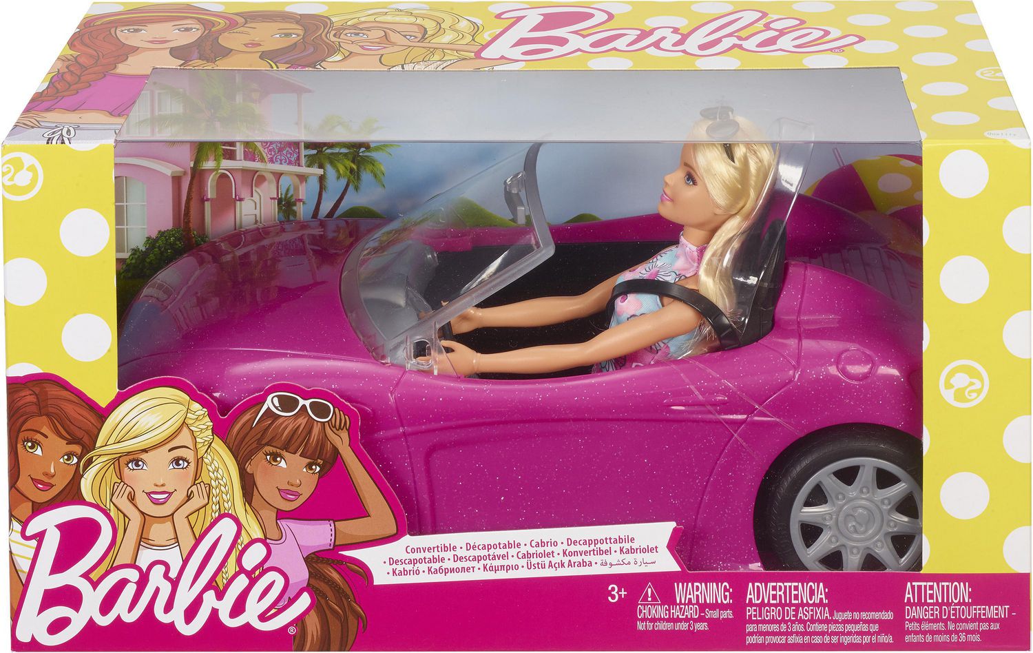 Barbie Doll and Pink Convertible