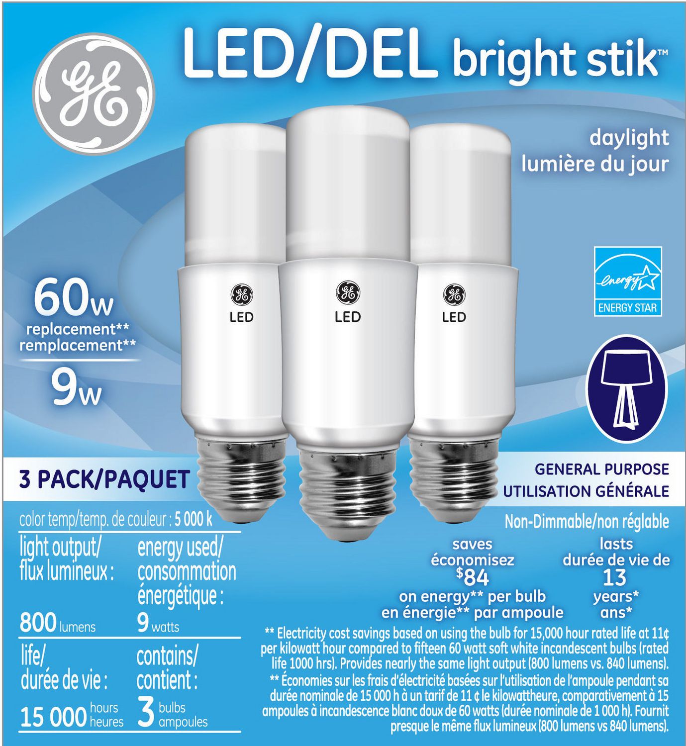 GE LED Light Bulbs, 10 Watt (60 Watt Equivalent) Soft White, Standard ...