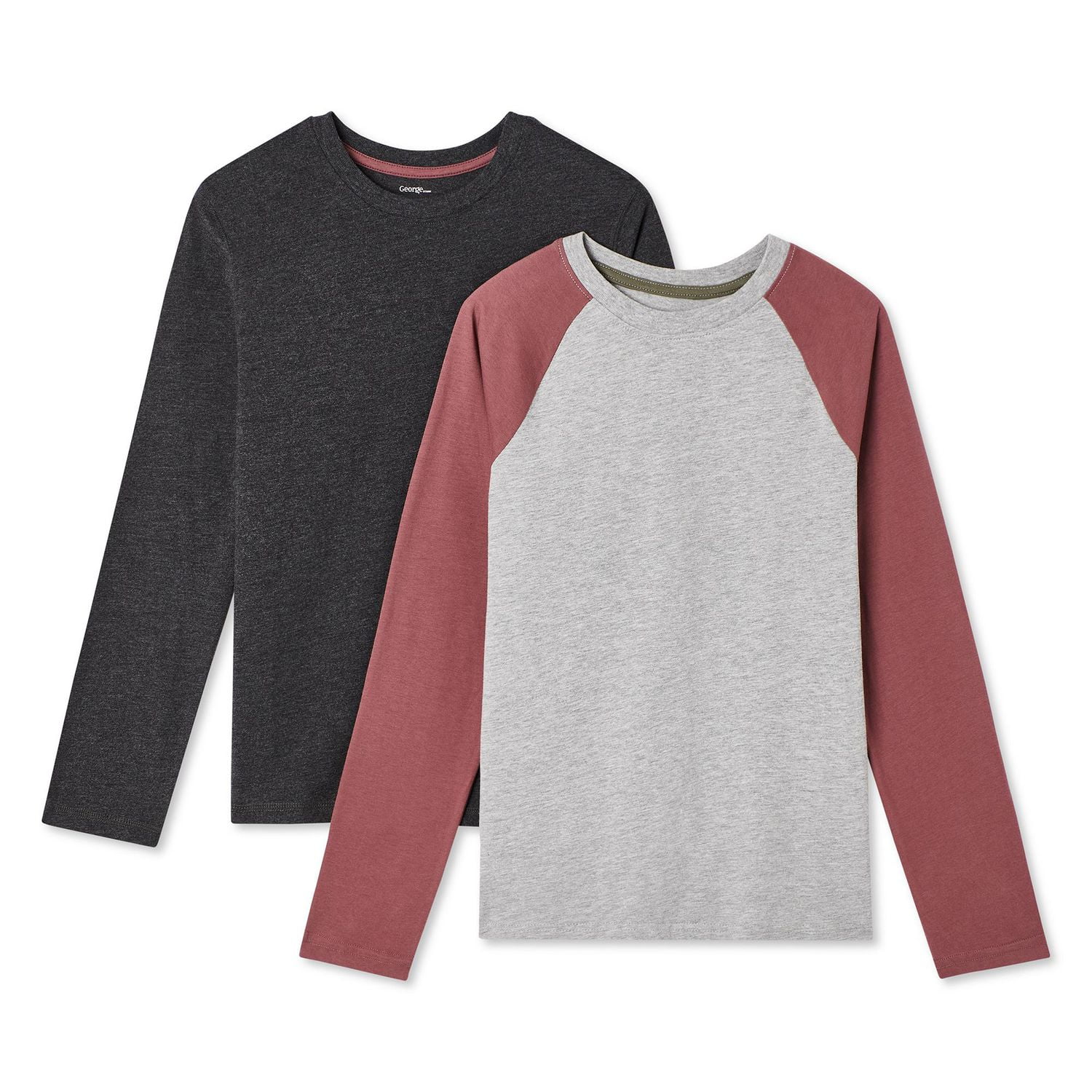 George Boys Long Sleeve Tee 2 Pack Walmart