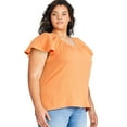 thumbnail image 2 of George Plus Women's Flutter Sleeve Top, 2 of 6