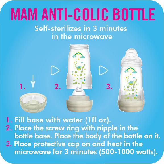 Sterilize mam best sale bottles microwave