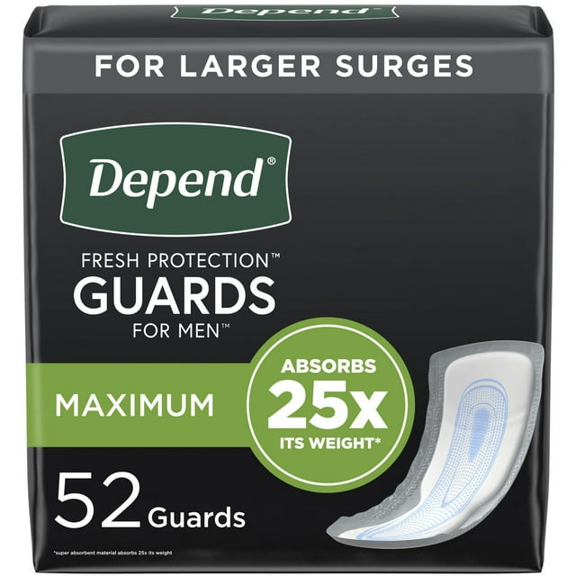 Depend Incontinence Guards for MEN, Maximum Absorbency