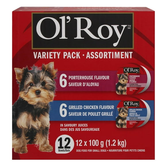 Ol’ Roy Variety Pack Dog Food for Small Dogs in Savoury Juices, 12 x 100 g (1.2 kg)