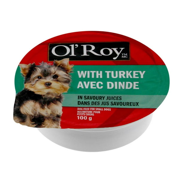 Nourriture pour petits chiens avec dinde dans des jus savoureux Ol’ Roy 100g