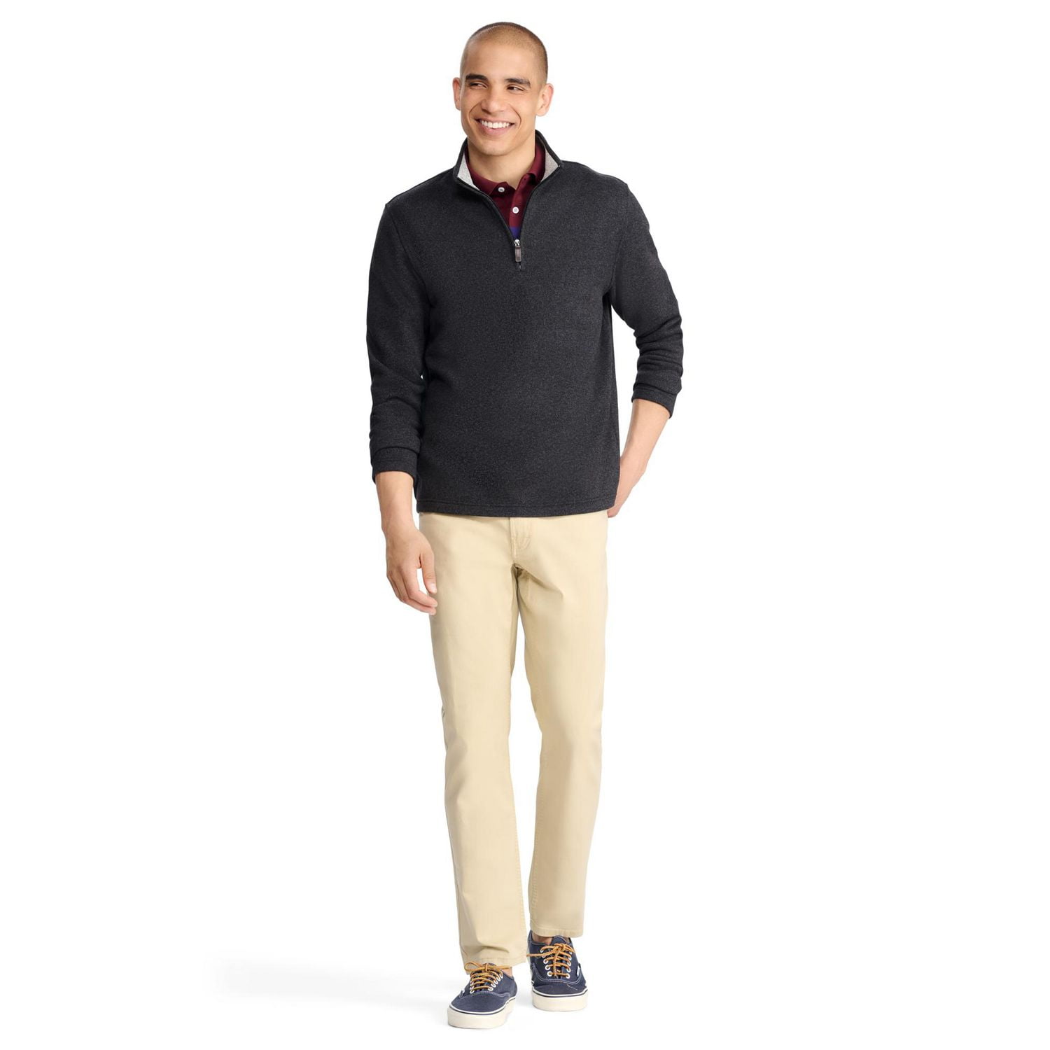 IZOD MENS QUARTER ZIP SWEATER FLEECE