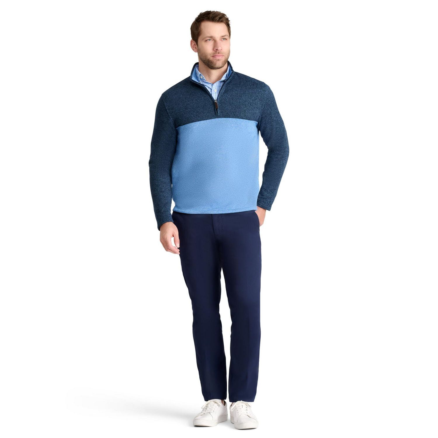 IZOD PULL TOISON QUART DE ZIP POUR HOMME