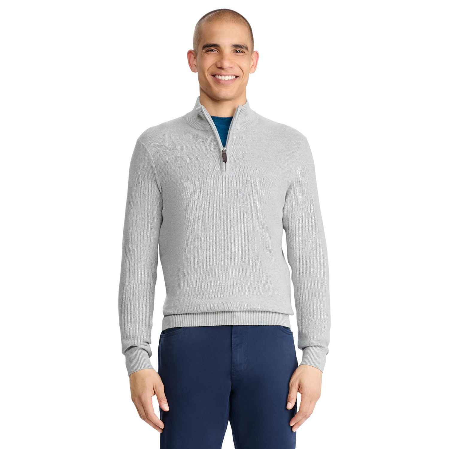 IZOD MENS QUARTER ZIP HONEYCOMB SWEATER