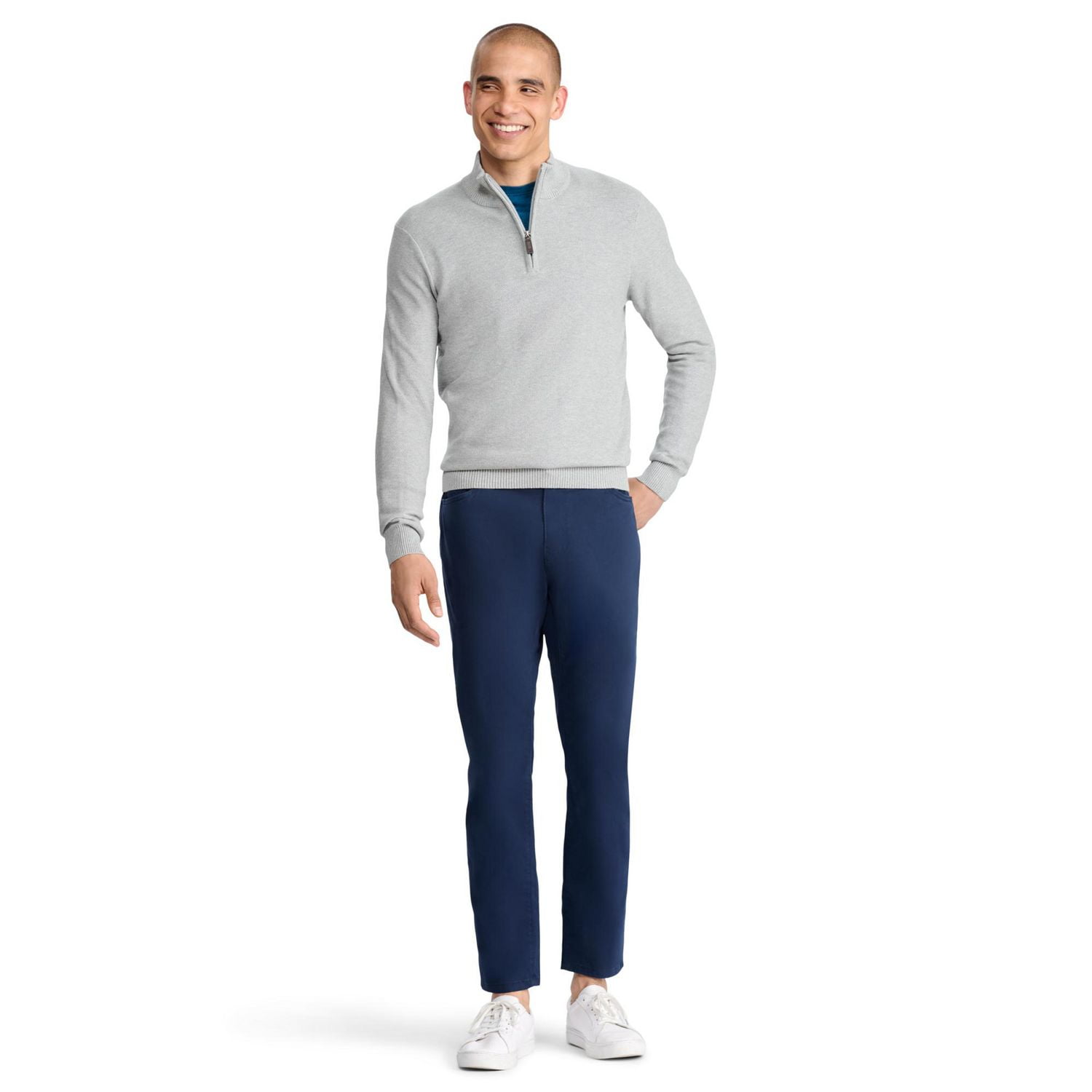 IZOD MENS QUARTER ZIP HONEYCOMB SWEATER
