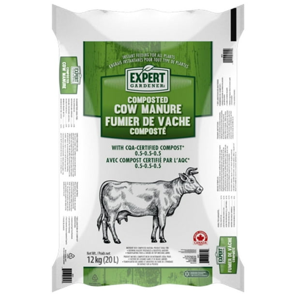 Expert Gardener Composted Cow Manure with CQA Certified Compost, Composted manure product 12kg