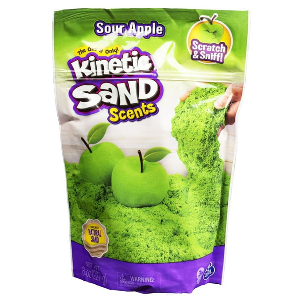 Kinetic Sand Scents, 226 g de sable Kinetic Sand vert, parfum Pomme acidulée, pour les enfants à partir de 3 ans