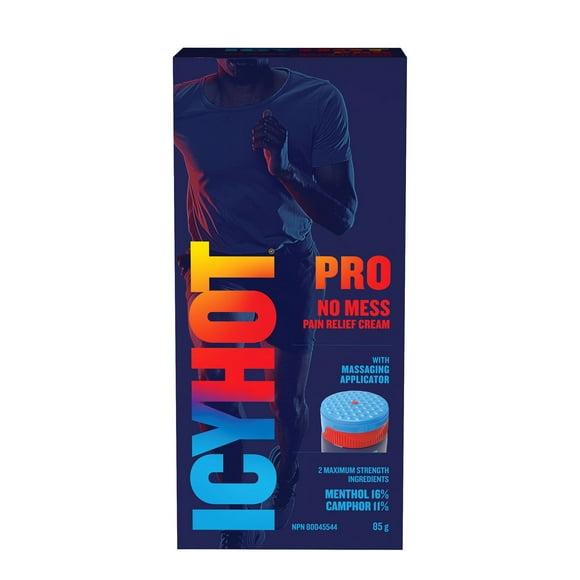Icy Hot Pro No Mess Pain Relief Cream, Relieves Minor Aches and Pains of Muscles and Joints Associated with Arthritis, Simple Backache, Strains and Sprains, Menthol 16%, Camphor 11%, 85g Tube, Icy Hot Pro No Mess Pain Relief Cream 85g Tube