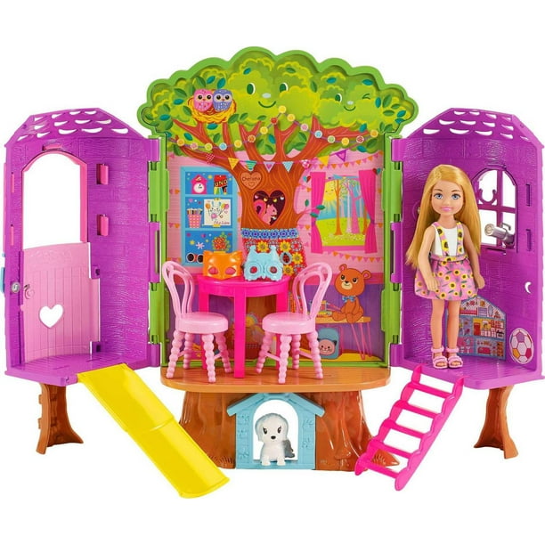 Barbie-Chelsea Cabane dans les Arbres-Coffret poupée Chelsea et chiot Âges 3+