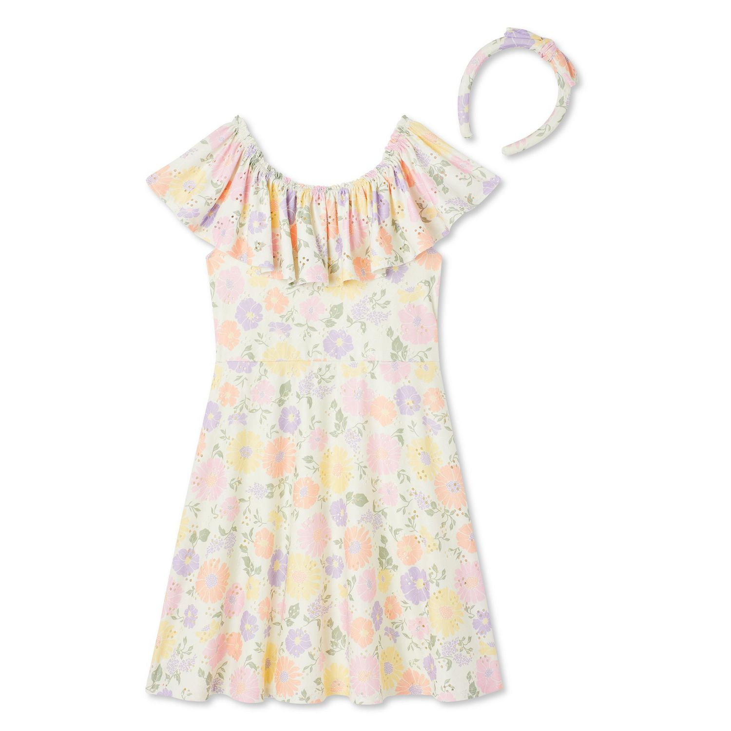 George Girls' Eyelet Dress 2-Piece Set