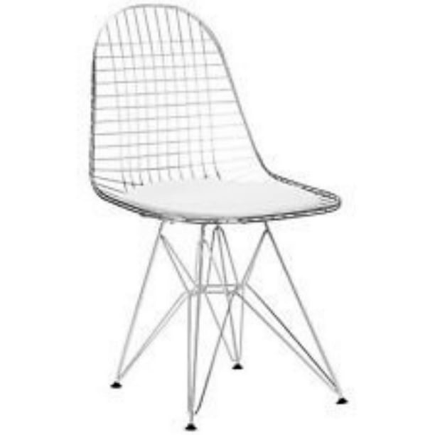 Chaise Lexmod de Nicer Furniture à motif de tour en blanc