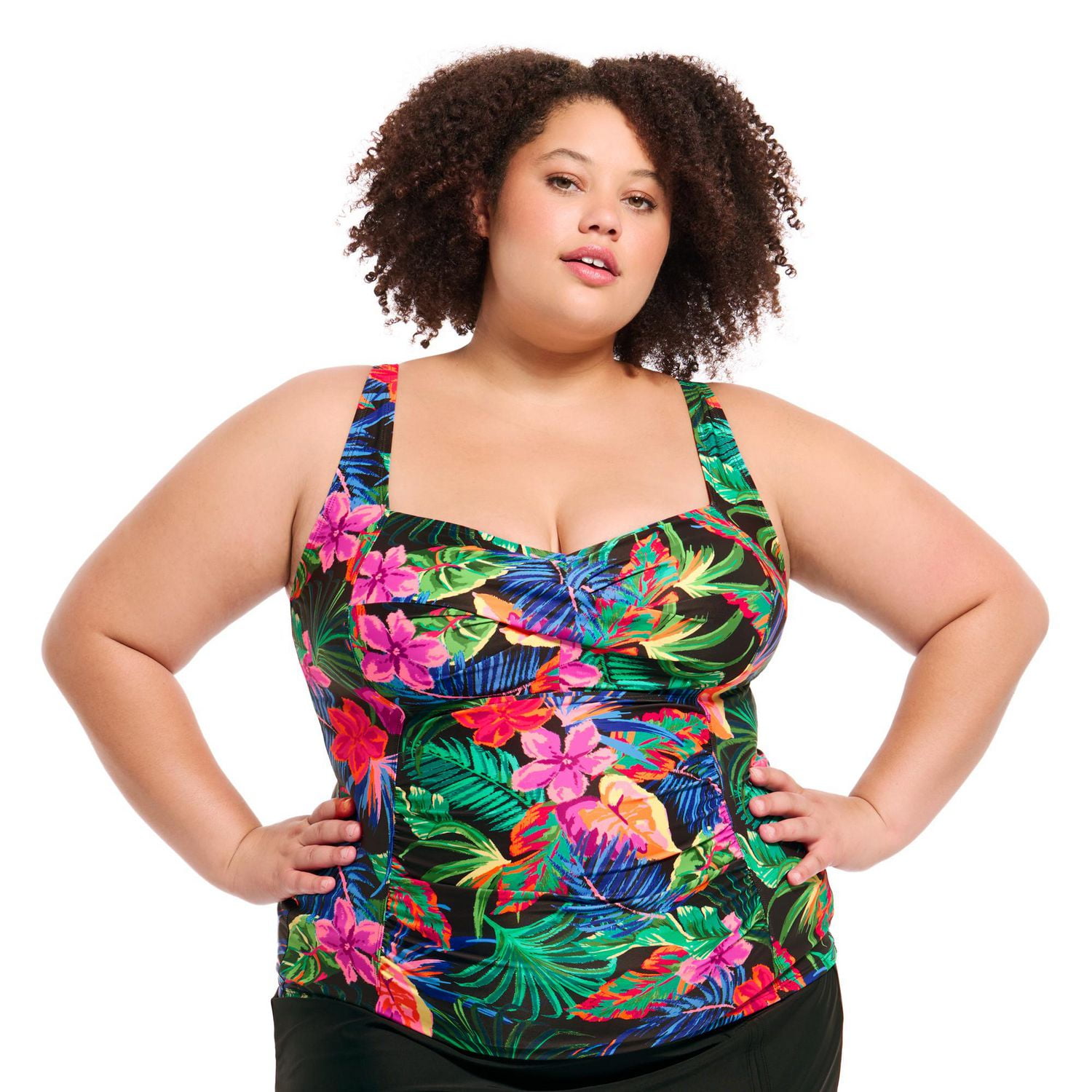 Krista Plus Haut de maillot de bain tankini à décolleté en cœur croisé pour femme