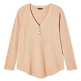 thumbnail image 1 of George Women's Plus Waffle Knit Henley, 1 of 1