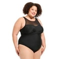 thumbnail image 2 of Krista Plus Women's High Neck Mesh One-Piece Swimsuit, 2 of 7