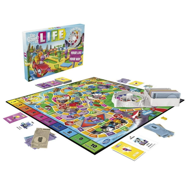 Destins Le jeu de la vie, jeu de plateau pour la famille, 2 à 4 joueurs, jeu  d'intérieur pour enfants, à partir de 8 ans, 6 couleurs de pions À partir de