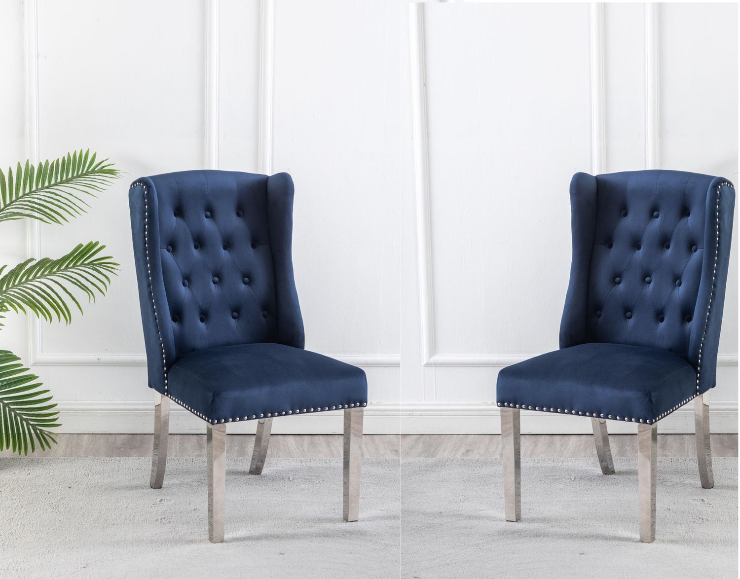 Walmart blue velvet online chair