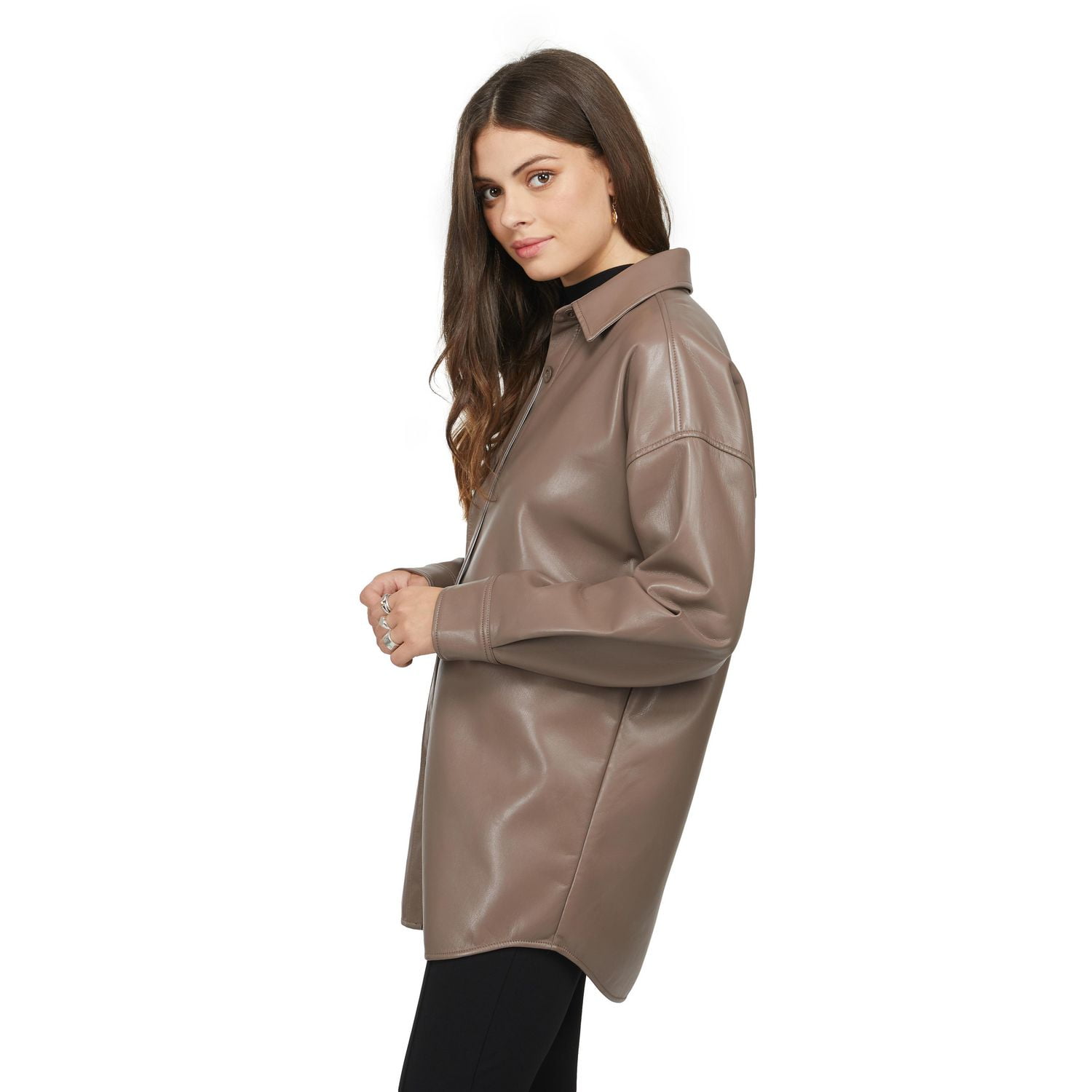 Mexx Manchon en faux cuir pour femmes