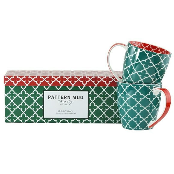 Ensemble de 4 tasses géométriques avec boîte-cadeau, vert