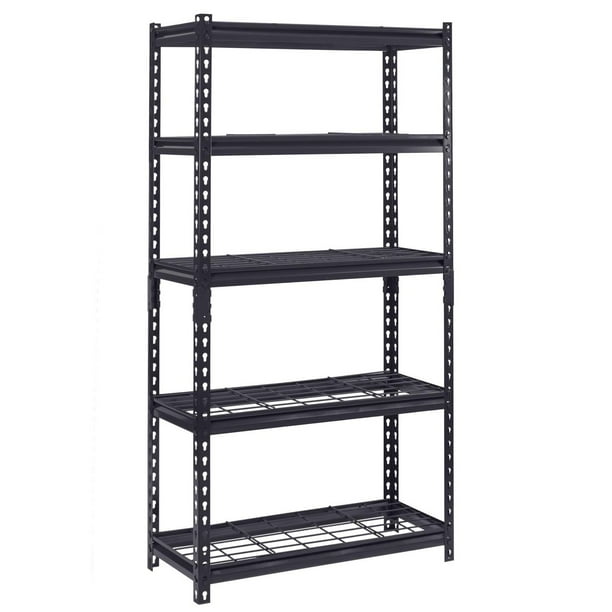 Muscle Rack 30"W x 12"D x 60"H 5Tier Steel Shelving; Black., 30" 5