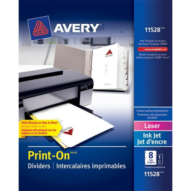 Avery Intercalaires Personnalisables Print-On