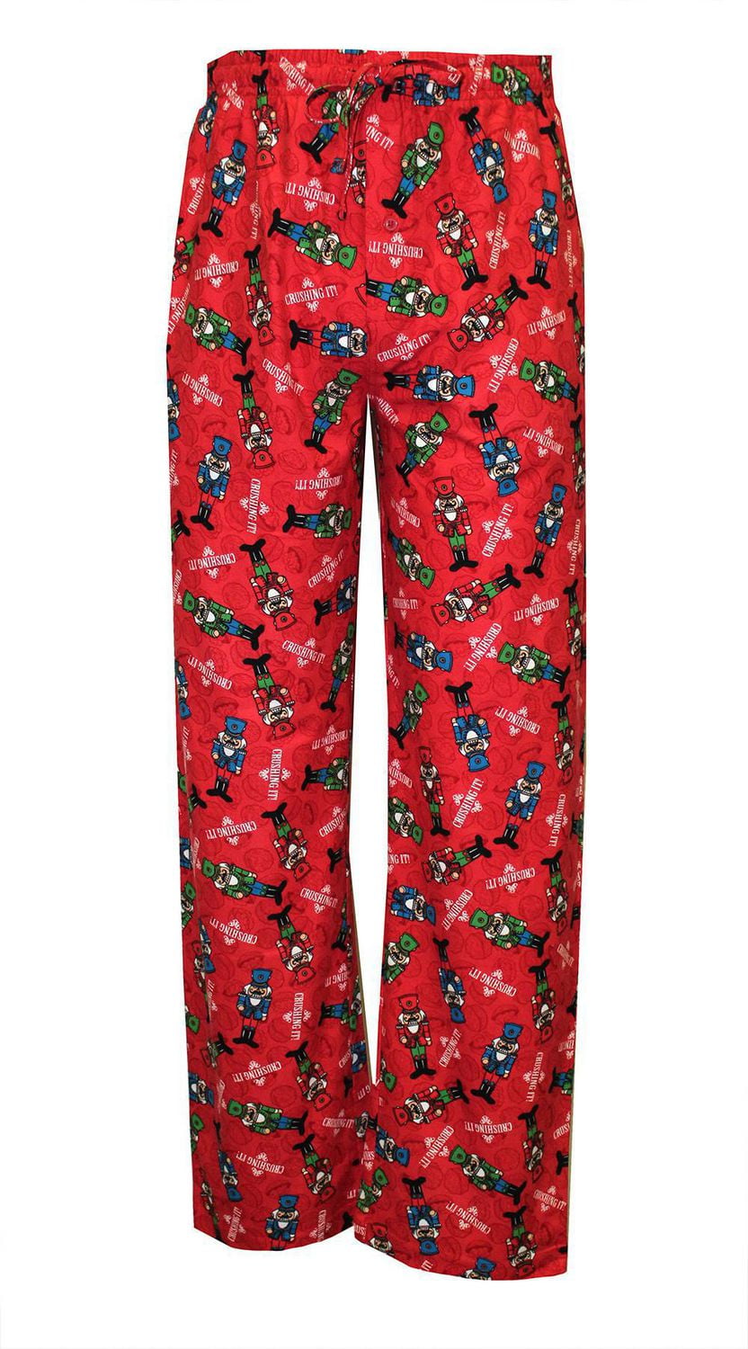 Men’s holiday theme  all over print fleece sleep pant