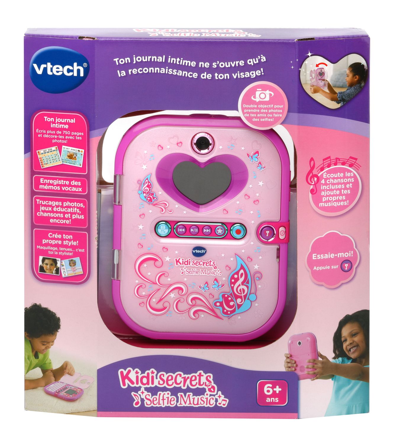  VTech Kidi Secrets Selfie Journal with Face Identifier, Pink :  Toys & Games