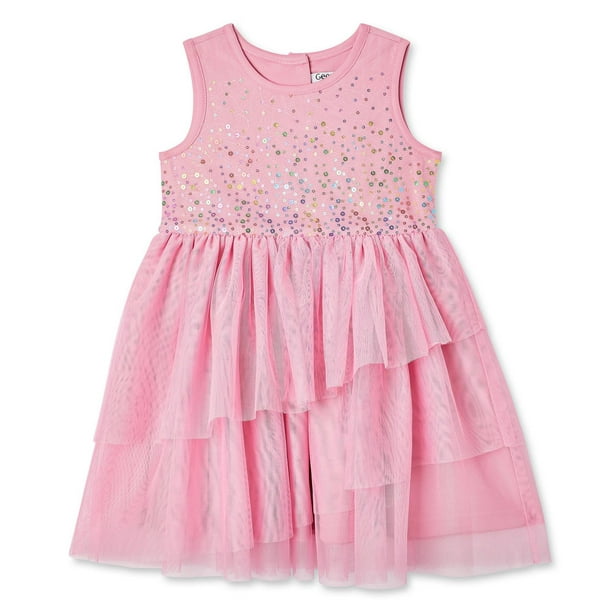 George Toddler Girls' Sequin Asymmetrical Dress - Walmart.ca