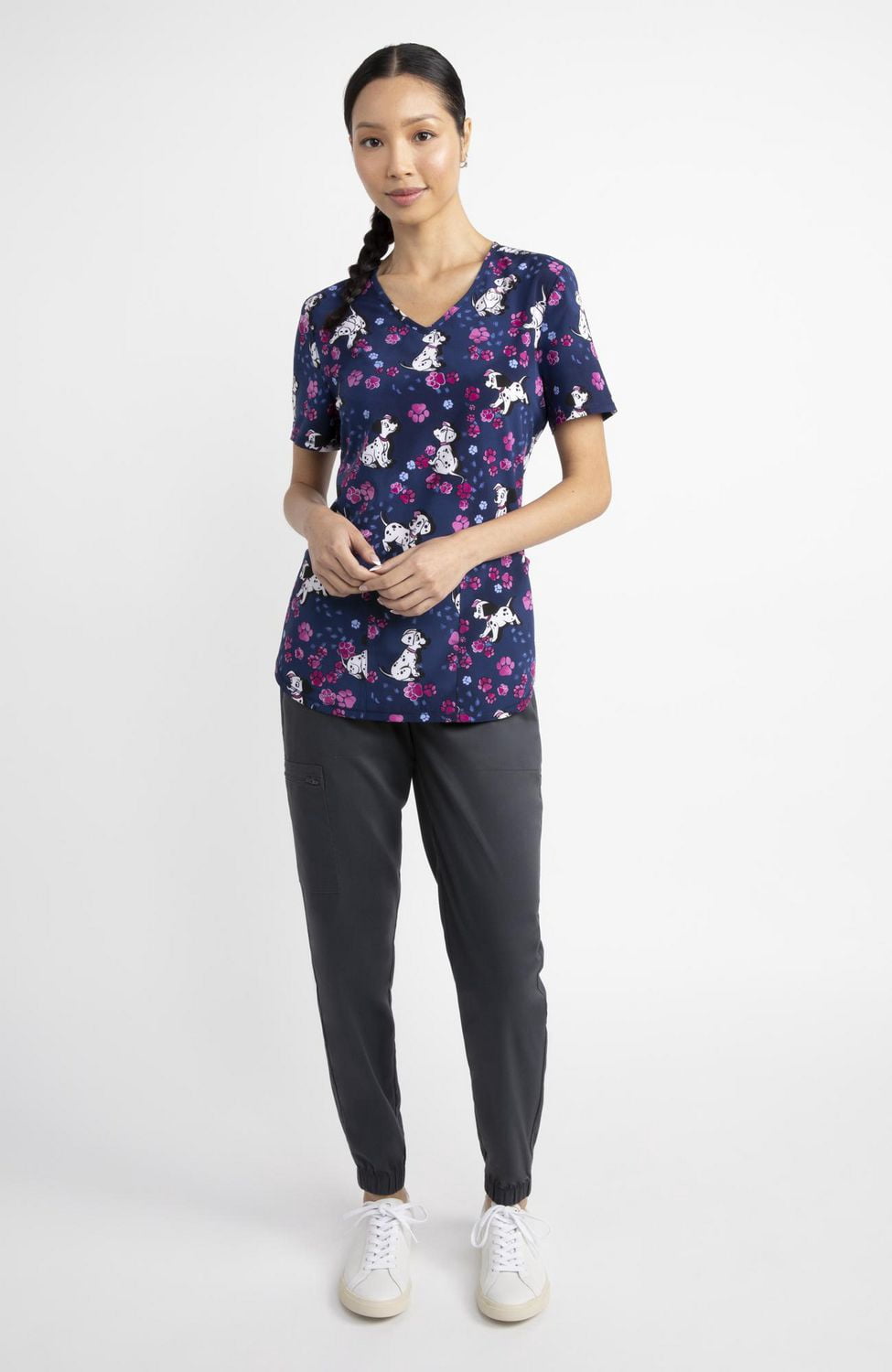 Scrubstar Fashion Collection Women’s On Spots Print V-Neck Scrub Top, Sizes XS–3XL