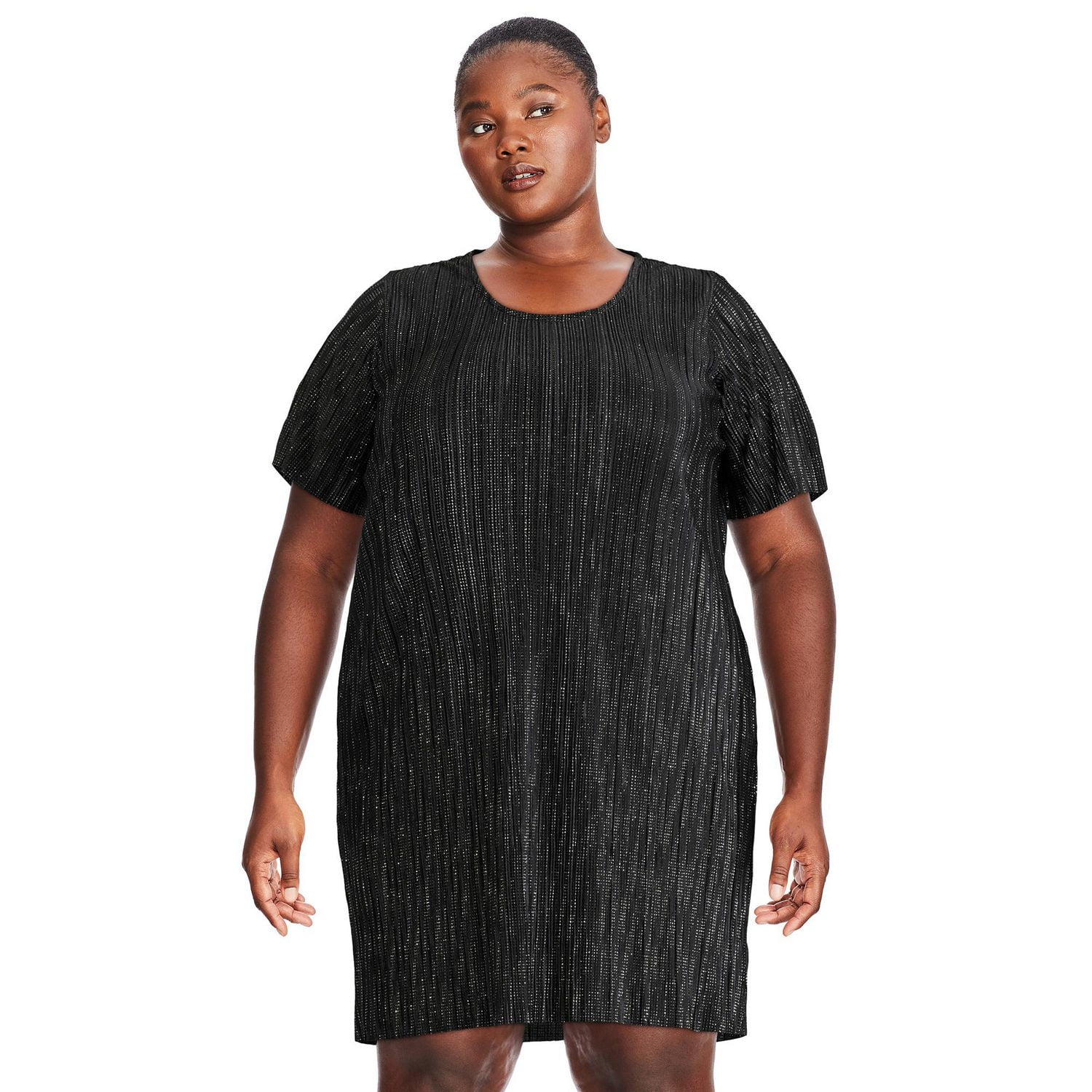 Robe t-shirt à pois métalliques et paillettes George Plus pour femmes