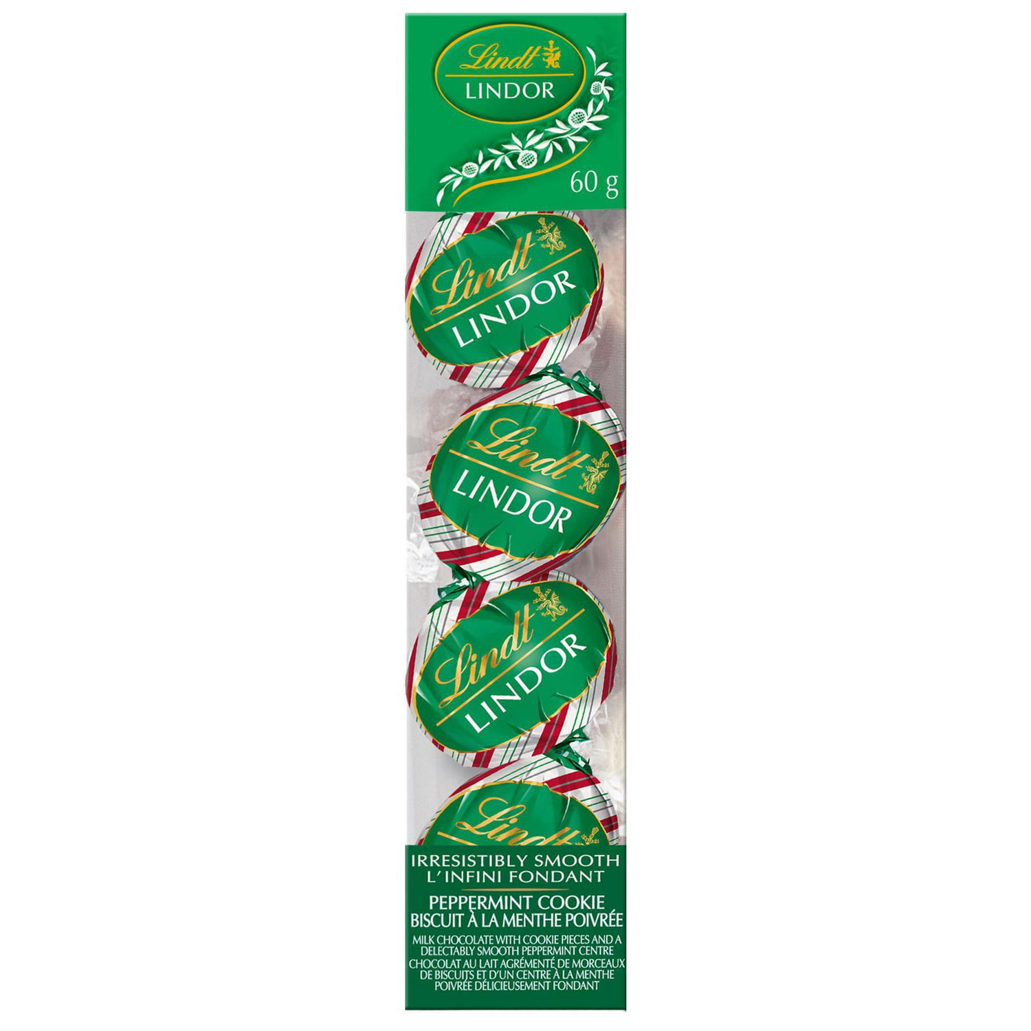 Lindt Lindor Peppermint Cookie Milk Chocolate Truffles 60g Walmart Canada