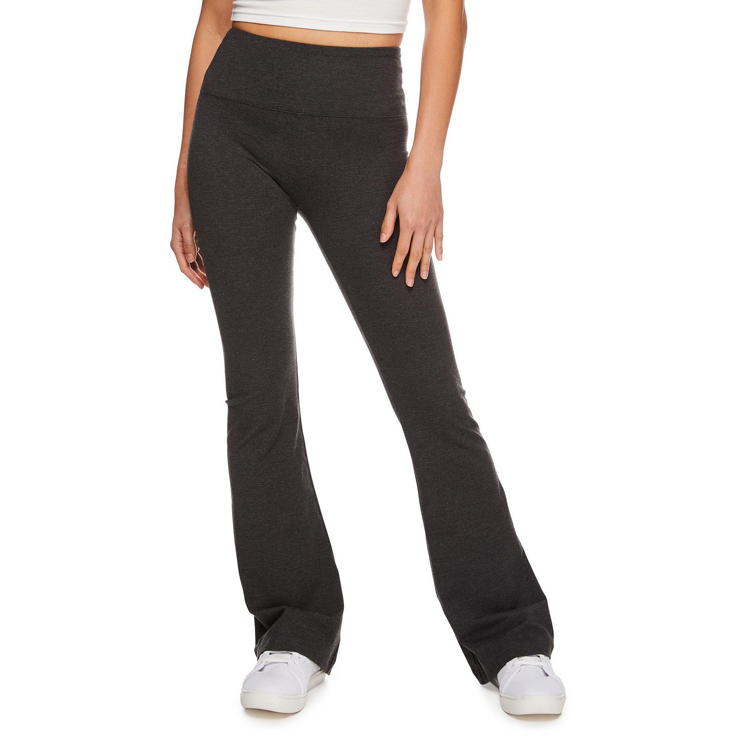 Women's High-Waisted Ribbed Flare Leggings - Wild Fable™ Black XS 