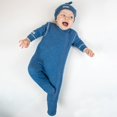 thumbnail image 3 of Juddlies Designs - Newborn, Baby, Toddler - Breathe-Eze Collection Sleeper - Cotton - Denim Fleck, 3 of 5