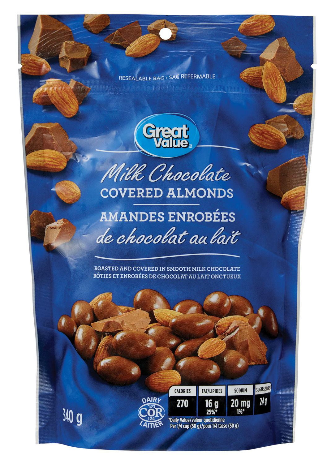 Great Value Milk Chocolate Covered Almonds Walmart Canada